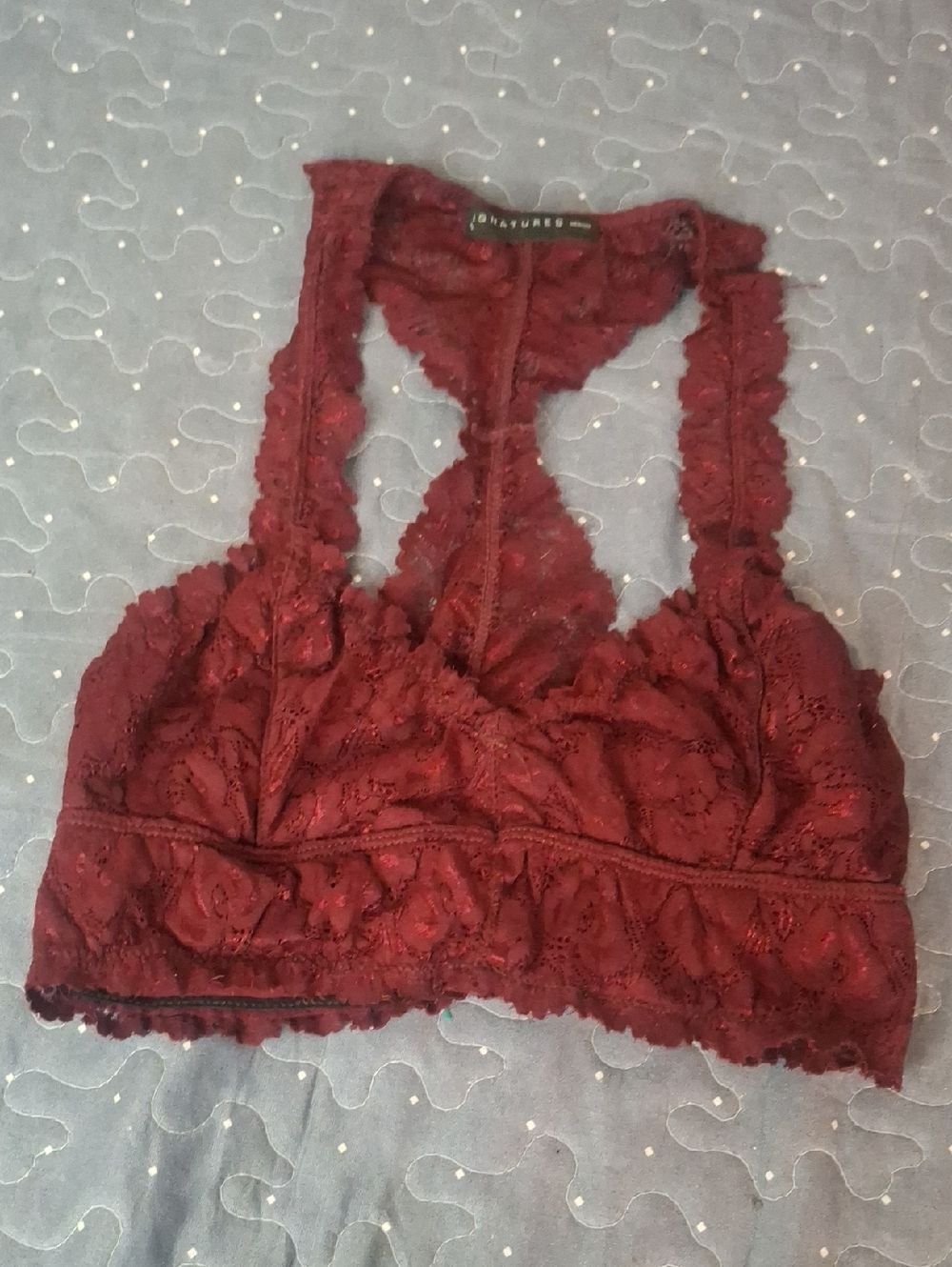 Signature8 Burgundy Lace Racerback Bralette size medium